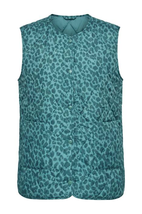 Prošívaná bunda, oversize, lehký prošívaný materiál, leopardí vzor