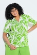 T-shirt, liście, dekolt w szpic, rękaw 1/2
