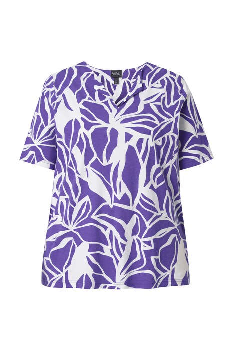 Halenka, listy, V výstřih, polo rukávy