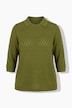 Genser, stripestruktur, rund hals, polokrage, 3/4 ermer