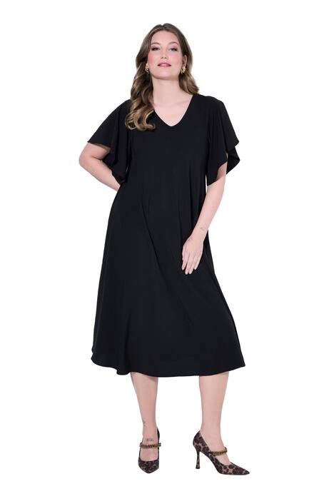 Fluttering Wing Sleeve Dress