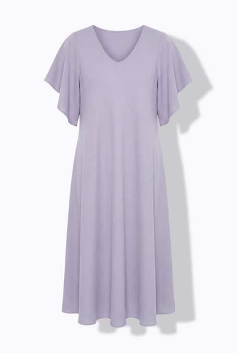 Kleid, A-Linie, Midilänge, feine Struktur, Flügel-Halbarm
