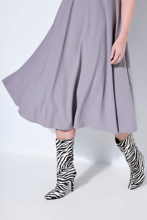 Kleid, A-Linie, Midilänge, feine Struktur, Flügel-Halbarm