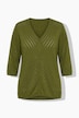 Strickjacke, Streifenstruktur, V-Ausschnitt, 3/4-Arm