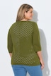 Strickjacke, Streifenstruktur, V-Ausschnitt, 3/4-Arm