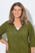 Strickjacke, Streifenstruktur, V-Ausschnitt, 3/4-Arm