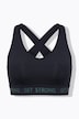 Sporty bustier, Get Strong, krydsede rygstropper, meshfor