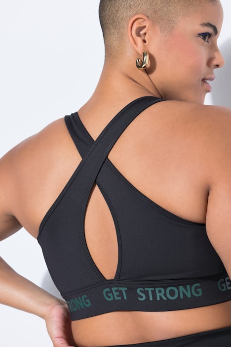 Sporty bustier, Get Strong, krydsede rygstropper, meshfor