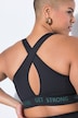 Sporty bustier, Get Strong, krydsede rygstropper, meshfor