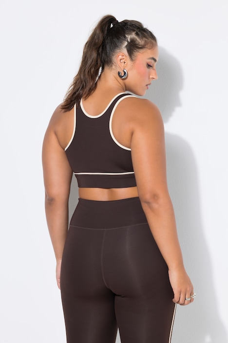 Sport-BH, Kontrastpaspel, Mesh-Futter