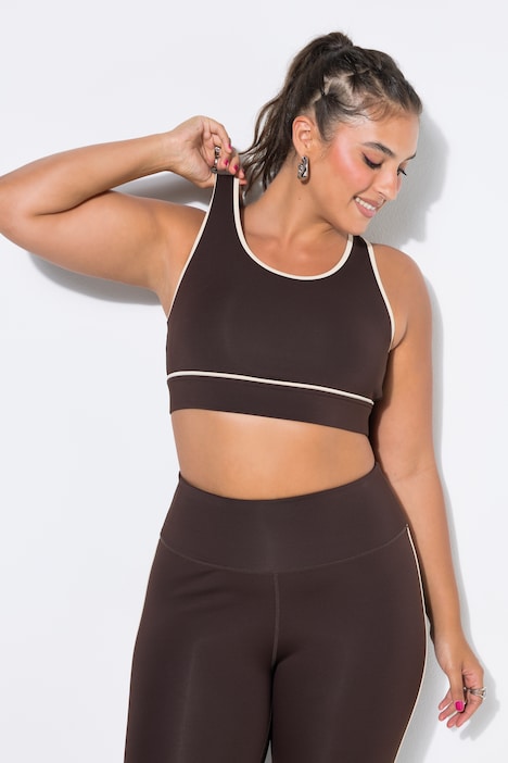 Sport-BH, Kontrastpaspel, Mesh-Futter