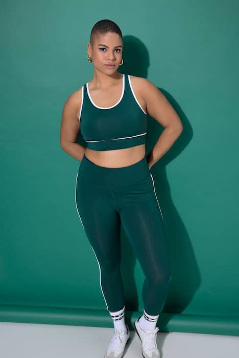 Sportbeha, witte biesjes, mesh-voering