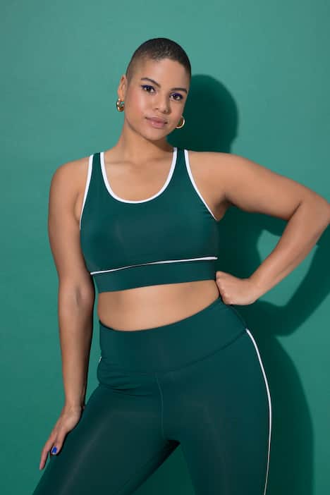 Sportbeha, witte biesjes, mesh-voering