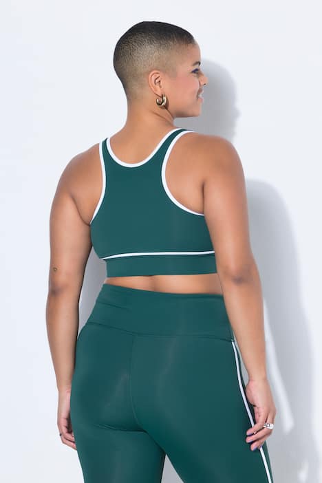 Sportbeha, witte biesjes, mesh-voering