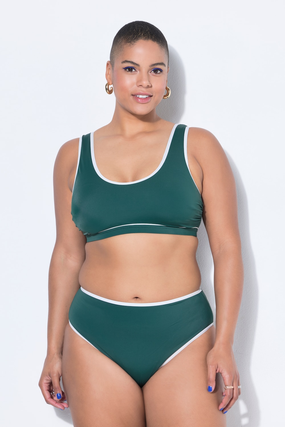 Große Größen Bikini-Slip, Damen, türkis, Größe: 46, Polyester/Synthetische Fasern/Elasthan, Studio Untold