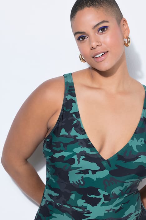 Badedragt, camouflage, softcups, pyntebånd, shaping