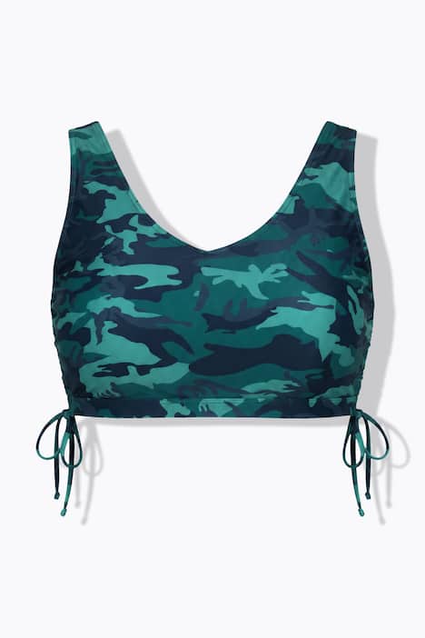 Bikinitop, softcups, camouflage, pyntebånd