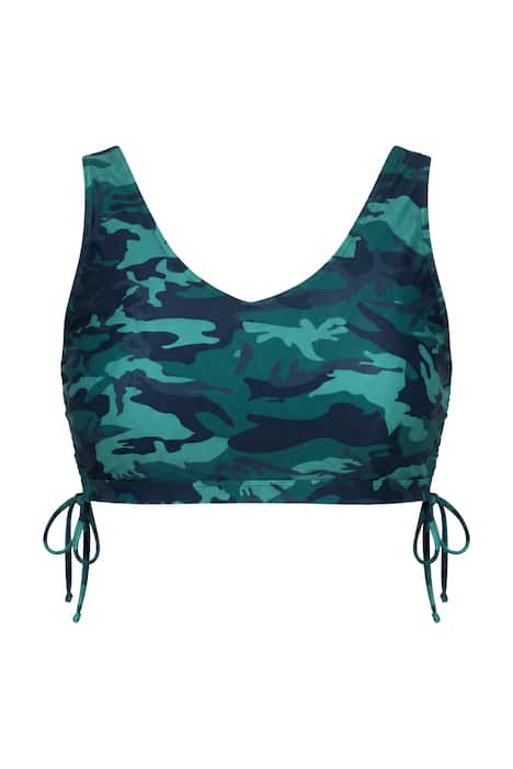 Bikiny, horní díl, maskáčové, řasící stuhy, měkké košíčky