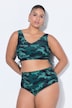 Bikinitop, softcups, camouflage, pyntebånd