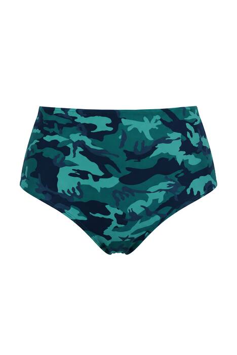 Bikiny kalhotky, maskáčové, vysoký pas, tvarující