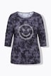 T-Shirt, Komfort Fit, Batikmuster, Glitzer-Smiley