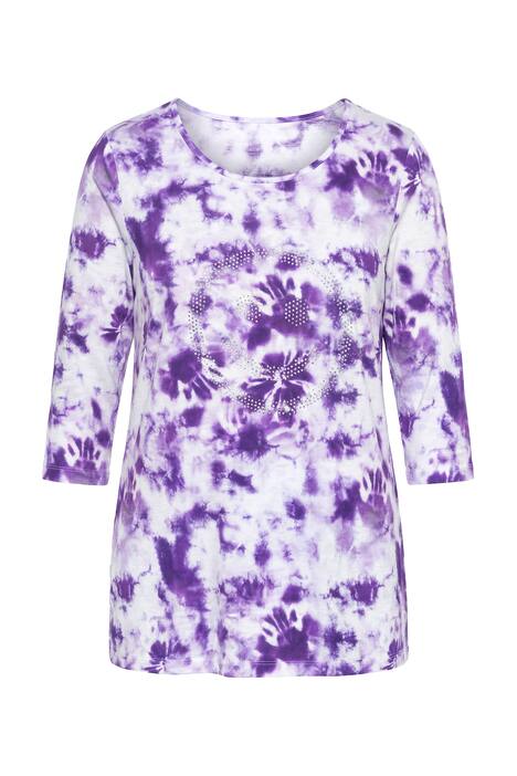 Tričko, Comfort střih, batikovaný vzor, třpytivý Smiley