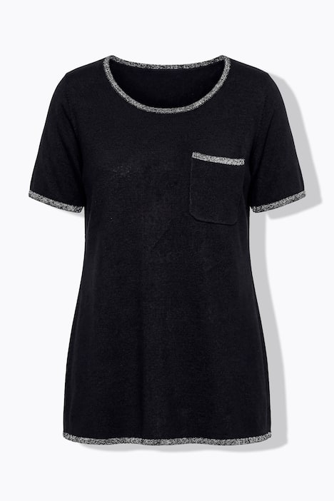 Strick-Shirt, Komfort Fit, Feinstrick, Glitzernähte