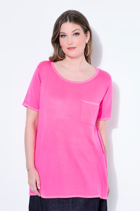 Strick-Shirt, Komfort Fit, Feinstrick, Glitzernähte