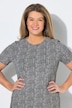 Maxikleid, Fischgrat, Rundhals, Halbarm, Biobaumwolle