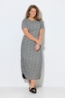 Maxikleid, Fischgrat, Rundhals, Halbarm, Biobaumwolle