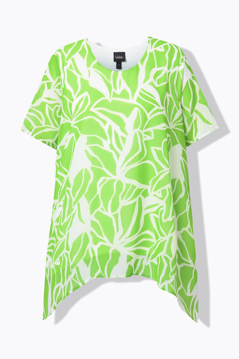 Stora storlekar Chiffon-blus, Dam, grön, storlek: 62/64, Polyester/Viskos, Ulla Popken