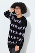 Long-Pullover, oversized, Sterne, Ballon-Langarm