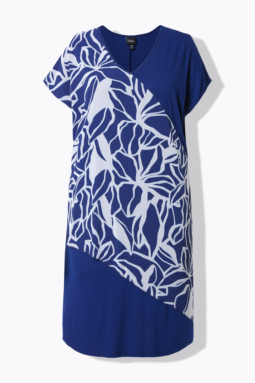 Stora storlekar Jerseyklänning, Dam, blå, storlek: 62/64, Polyester/Viskos, Ulla Popken