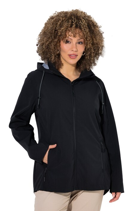 HYPRAR Softshell-Jacke, Kapuze, Zipptaschen, hinten länger
