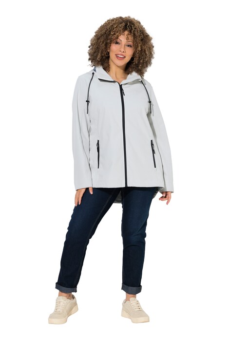 HYPRAR Softshell-Jacke, Kapuze, Zipptaschen, hinten länger