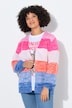 Strickjacke, Straight Fit, Blockstreifen, Ballon-Ärmel