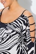 Cold Shoulder Zebra Print 3/4 Sleeve Tee