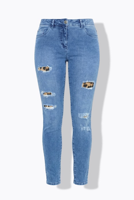 Jeans, Slim Fit, 5-Pocket, Leo-Patches, Moonwashed Denim