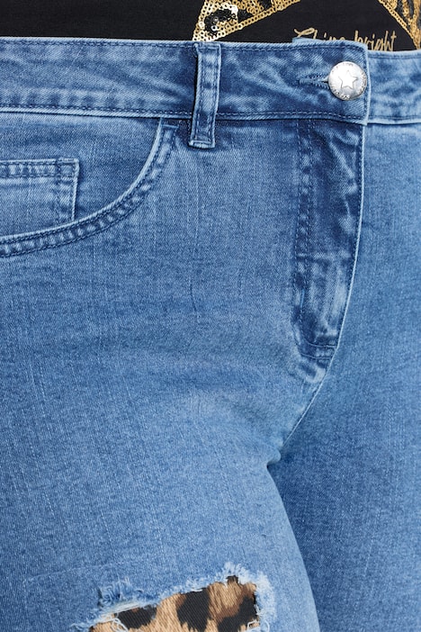 Jeans, Slim Fit, 5-Pocket, Leo-Patches, Moonwashed Denim