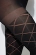 Strumpfhose, Rautenmuster, blickdicht, 100 DEN