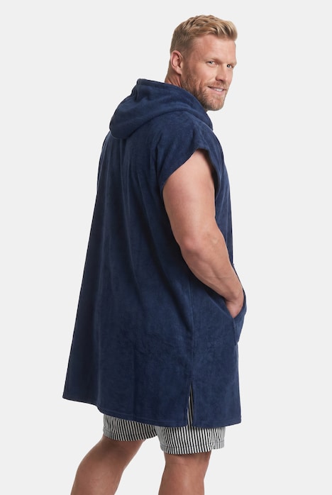 Badeponcho, Sweat, Kapuze, Kängurutasche, weite Passform