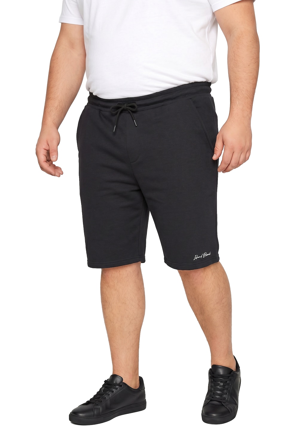 Stora storlekar Sweat-bermudas i basic fit och resår i midjan, Her, svart, storlek: 6XL, Bomull, Men Plus