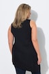 Top long, volant, coupe A, col rond, sans manches, coton bio