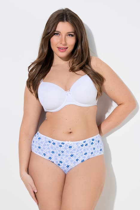 Midi-slips, set van 5, bloemen / blauwe tinten