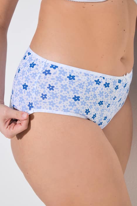 Midi-slips, set van 5, bloemen / blauwe tinten