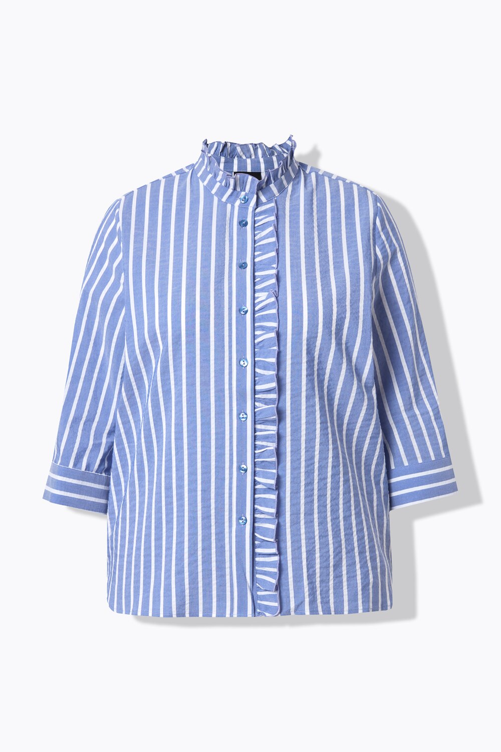 Stora storlekar Blus i bäckebölja, Dam, blå, storlek: 42/44, Bomull/Polyester, Ulla Popken