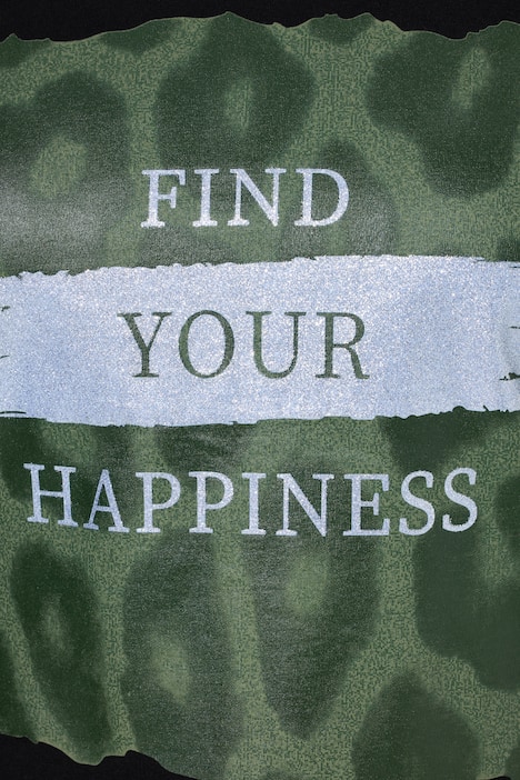 T-Shirt, A-Linie, Glitzer-Motiv mit Schriftzug, 3/4-Ärmel