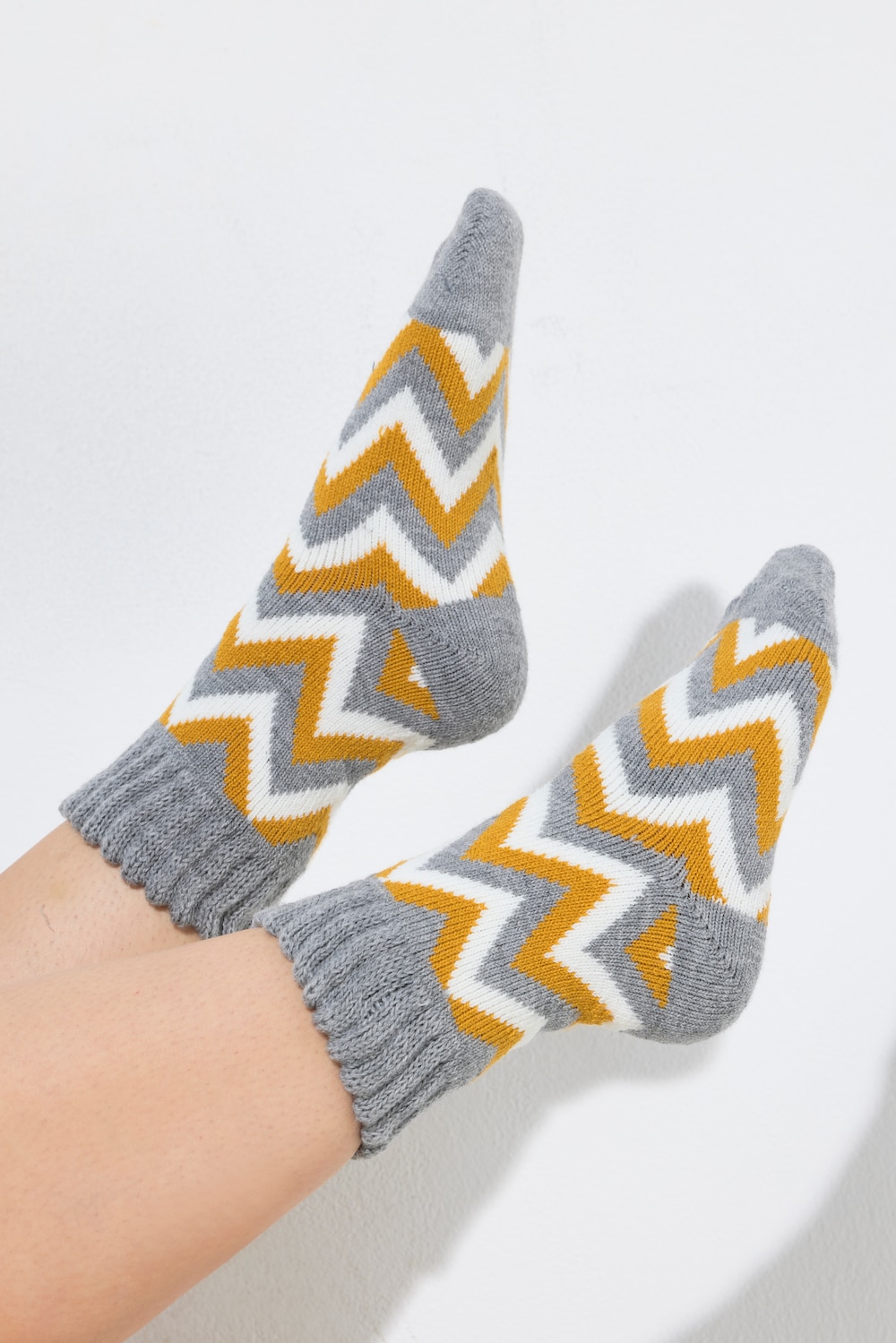 Hyggesokker med zigzag-mønster