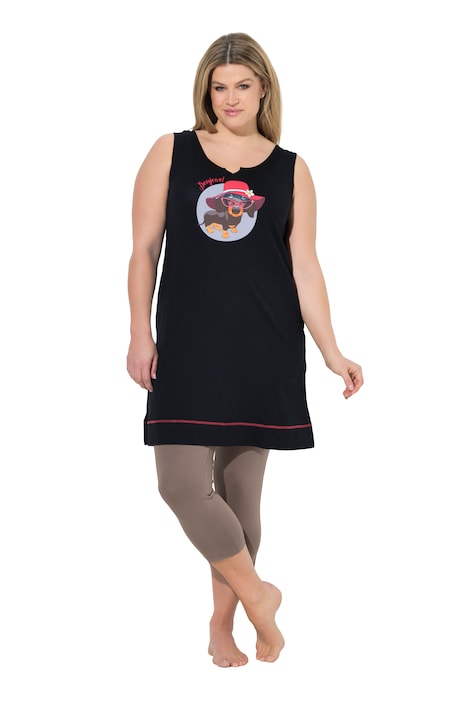 Dlouhé tričko, motiv psa, kulatý výstřih, bez rukávů