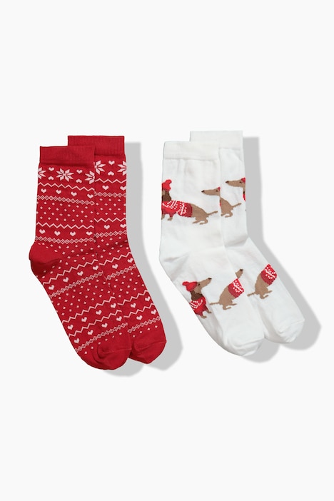 2 Pack Christmas Dachshund Socks